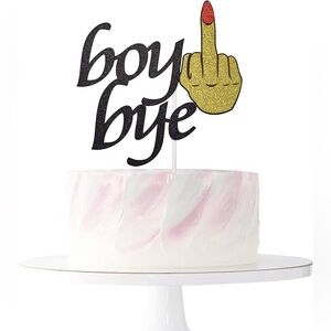 Boy Bye Cake Topper for Divorce, Break-up, Single Freedom Party Decorations